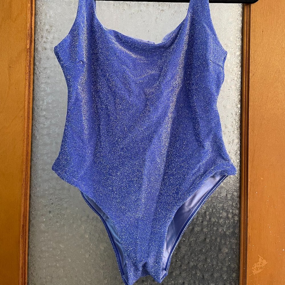 Berlook | Blue Lurex Sparkle Metallic One-Piece Swimsuit | NWT | Size L